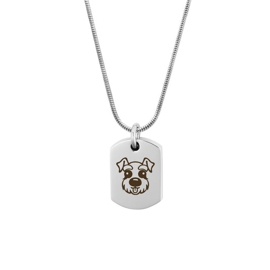 Dog Icon Dog Tag Pet Memorial Necklace