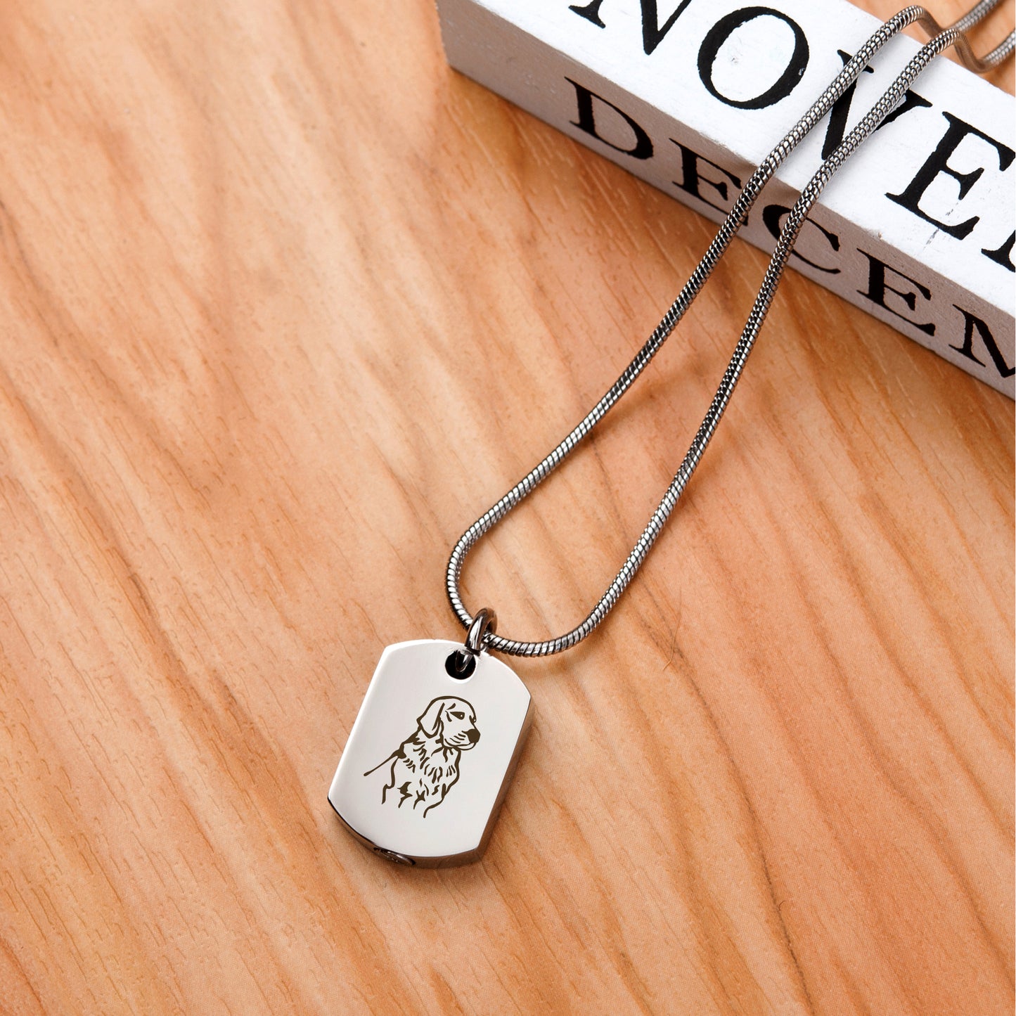 Dog Icon Dog Tag Pet Memorial Necklace