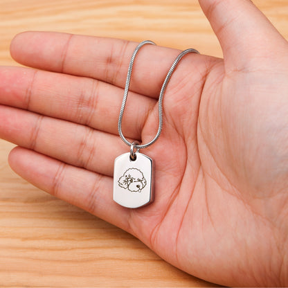 Dog Icon Dog Tag Pet Memorial Necklace