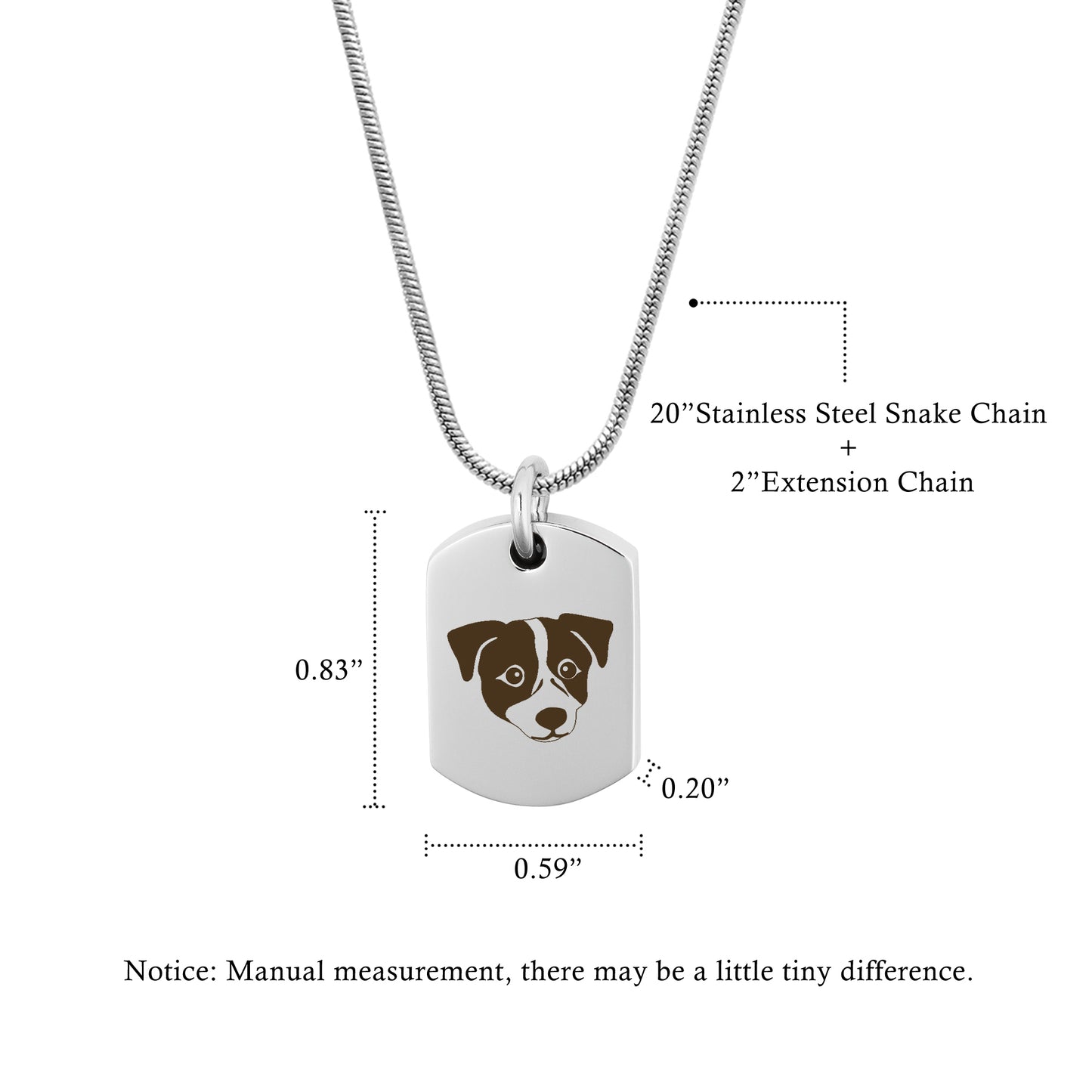 Dog Icon Dog Tag Pet Memorial Necklace