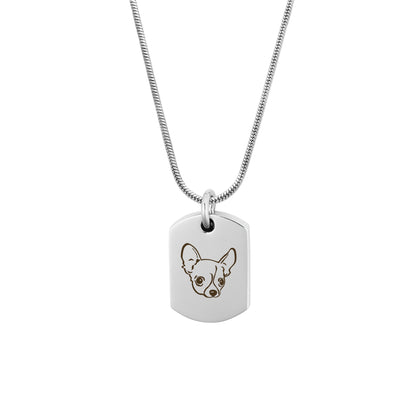 Dog Icon Dog Tag Pet Memorial Necklace