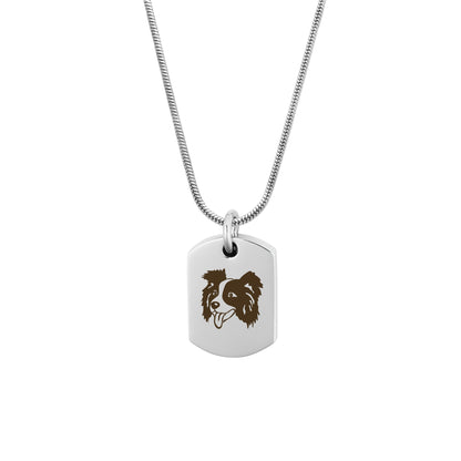 Dog Icon Dog Tag Pet Memorial Necklace