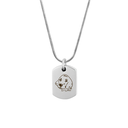 Dog Icon Dog Tag Pet Memorial Necklace