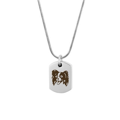 Dog Icon Dog Tag Pet Memorial Necklace