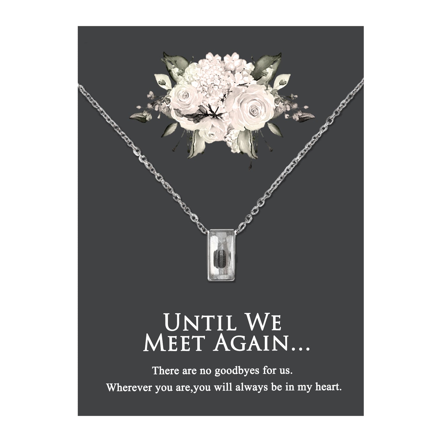 We Meet Again Crystal Cube Memorial Necklace