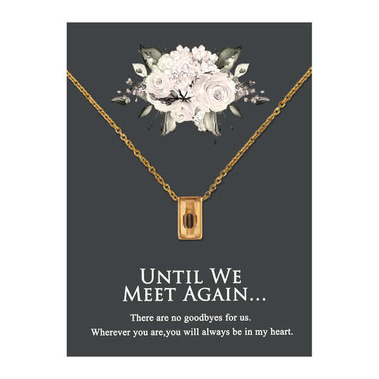 We Meet Again Crystal Cube Memorial Necklace