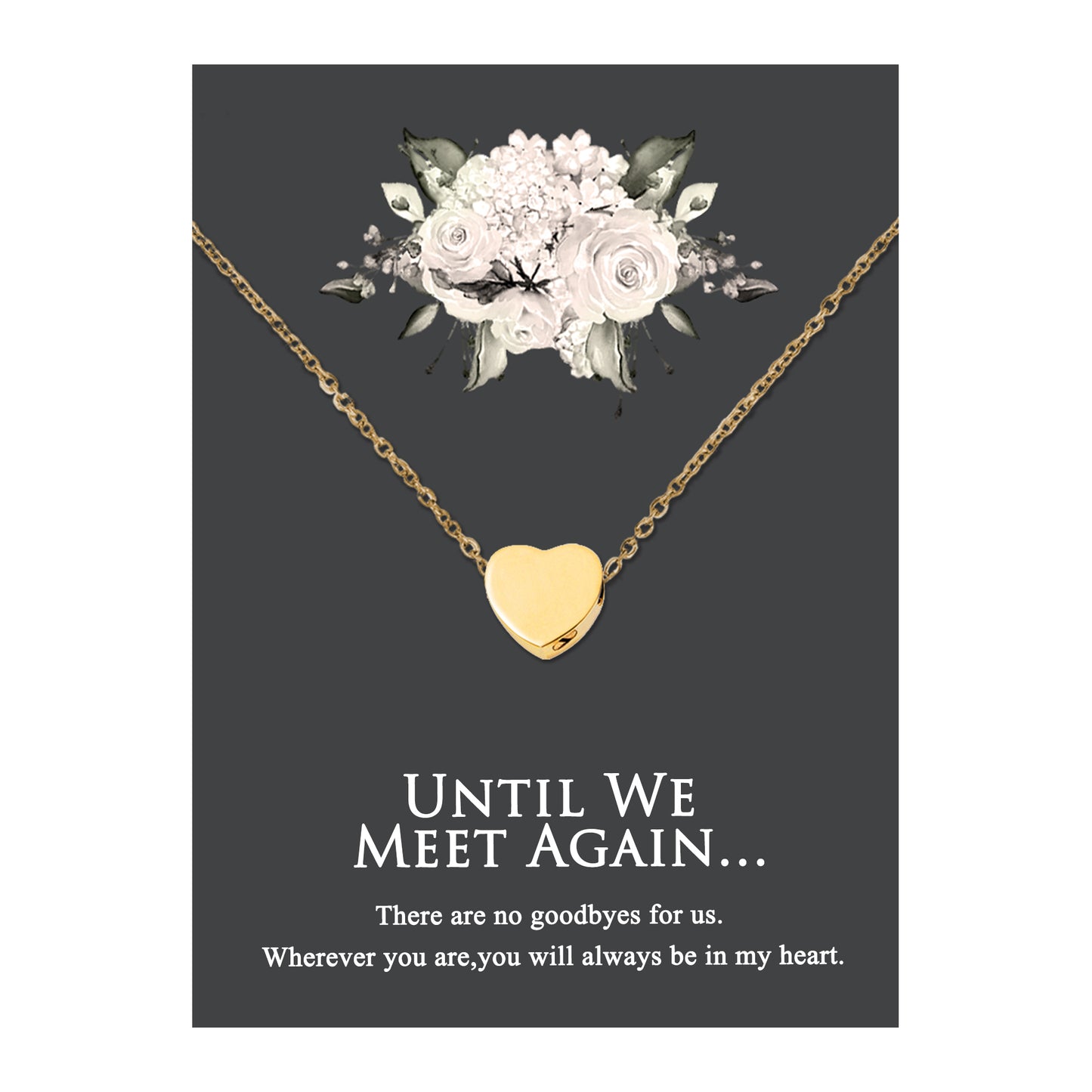 Until We Meet Again Mini Heart Memorial Necklace