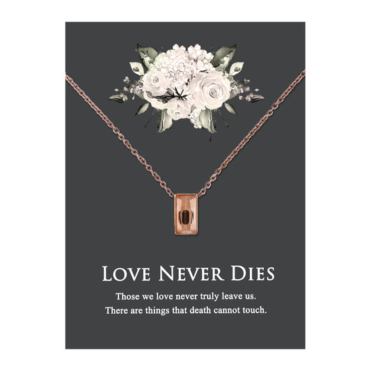 Love Never Dies Crystal Cube Memorial Necklace