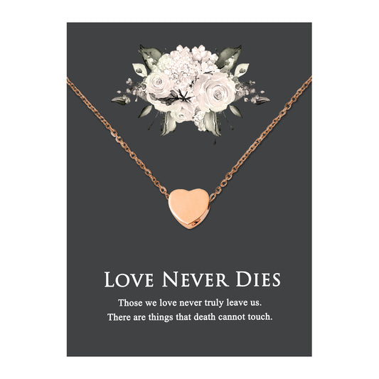 Love Never Dies Mini Heart Memorial Necklace