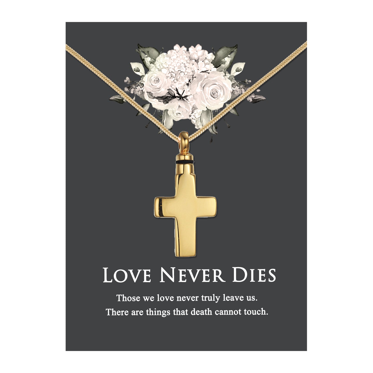 Love Never Dies Cross Memorial Necklace