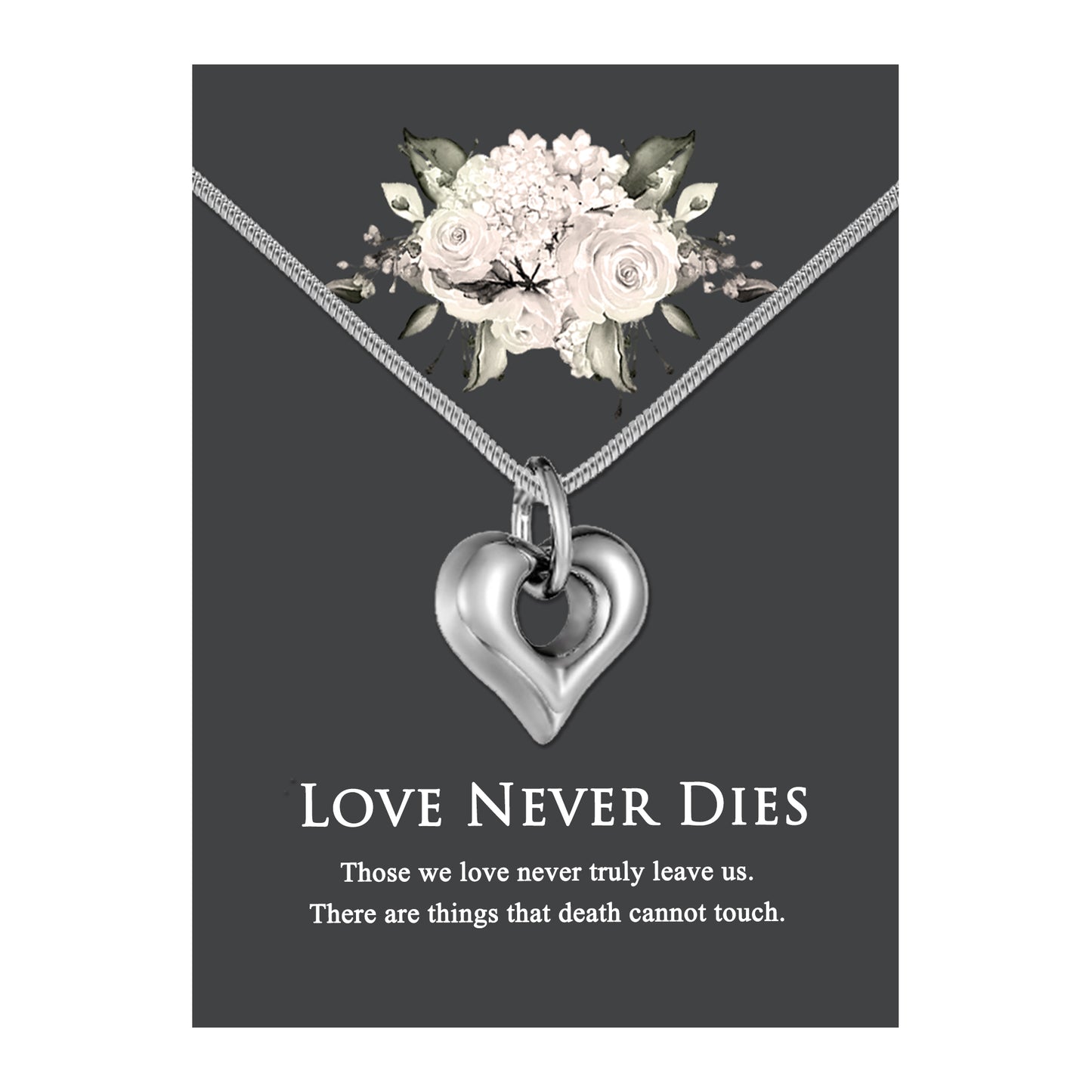 Love Never Dies Open Heart Infinity Memorial Necklace