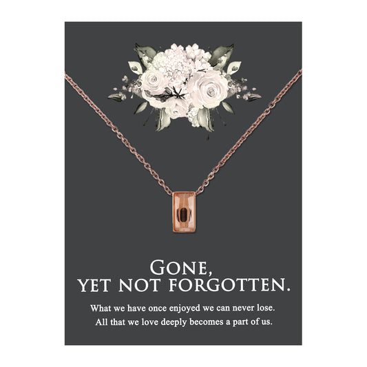 Gone, Yet Not Forgotten Crystal Cube Memorial Necklace