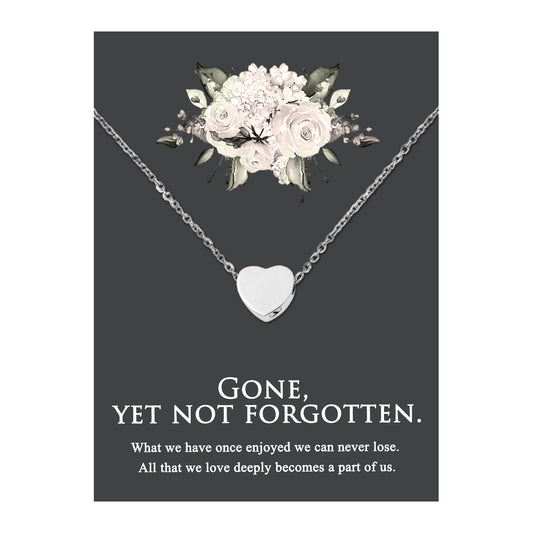 Gone, Yet Not Forgotten Mini Heart Memorial Necklace