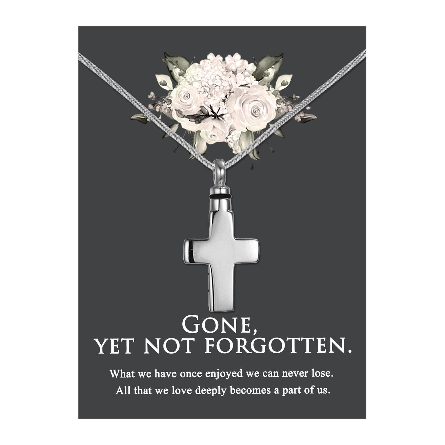 Gone, Yet Not Forgotten Cross Memorial Necklace