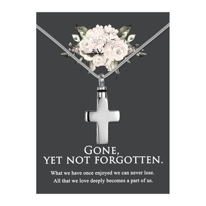 Gone, Yet Not Forgotten Cross Memorial Necklace