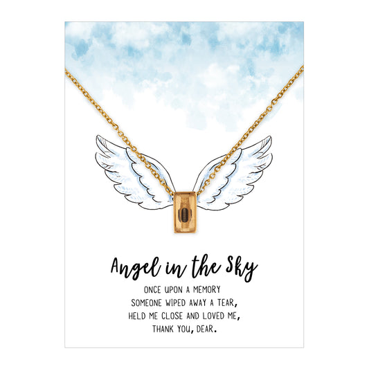 Angel In the Sky Crystal Cube Memorial Necklace