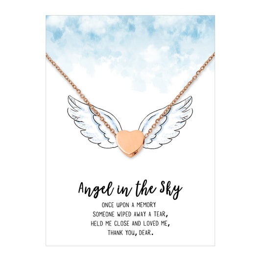 Angel in the Sky Mini Heart Memorial Necklace