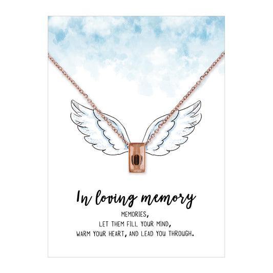 In Loving Memory Crystal Cube Memorial Necklace