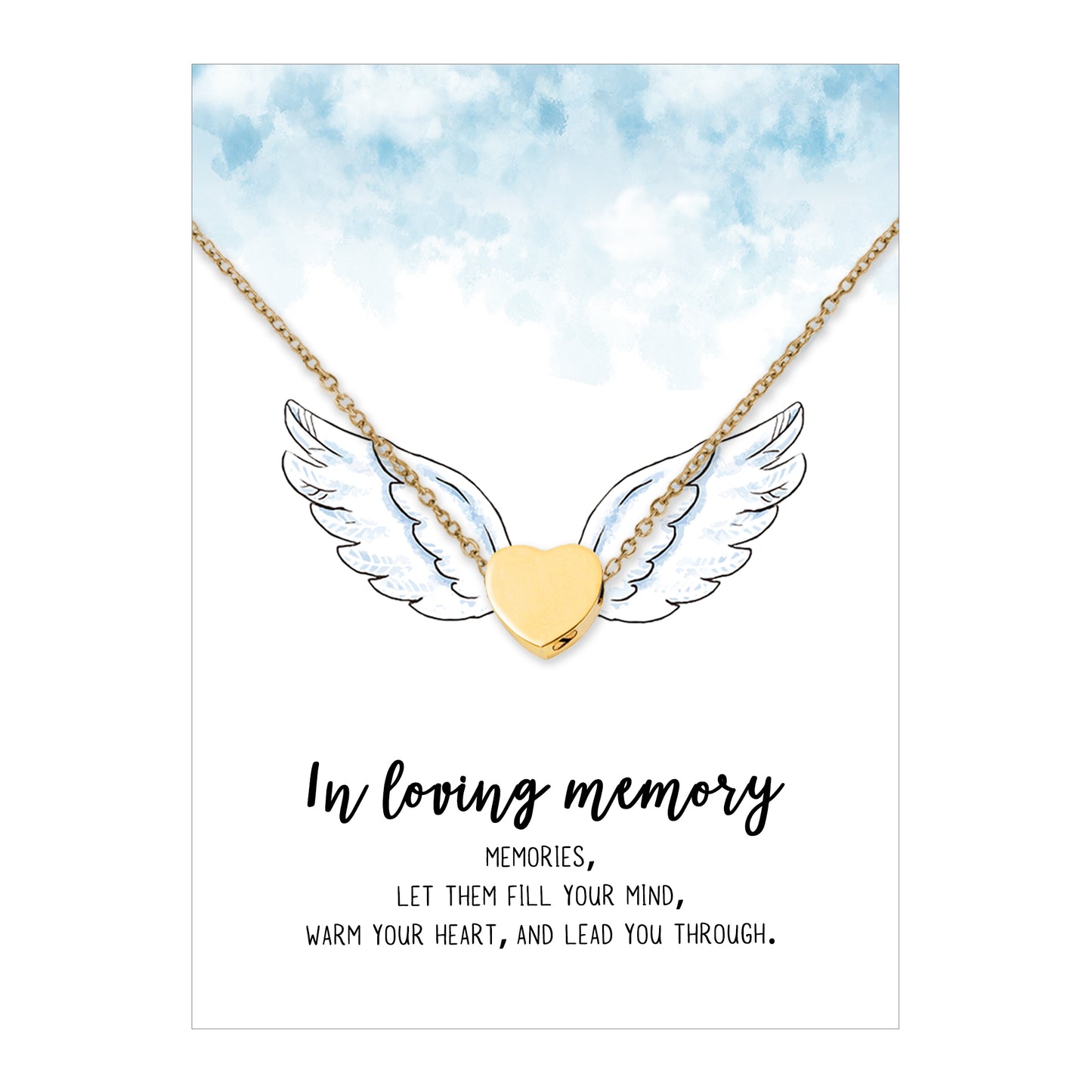 In Loving Memory Mini Heart Memorial Necklace