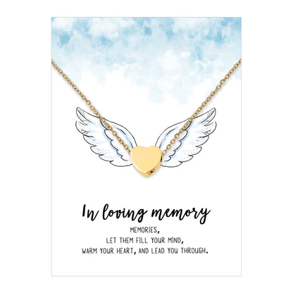 In Loving Memory Mini Heart Memorial Necklace