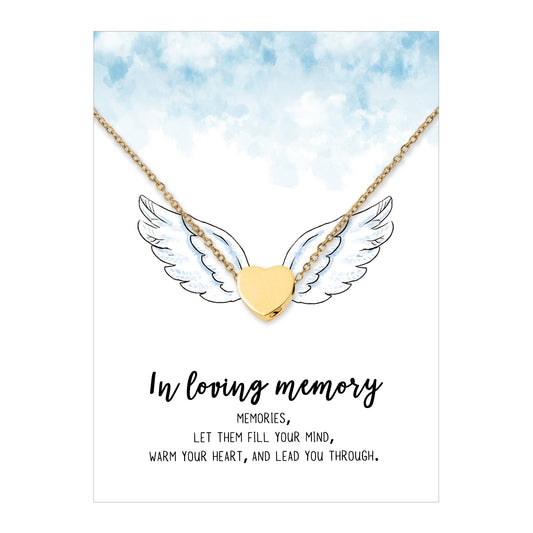 In Loving Memory Mini Heart Memorial Necklace