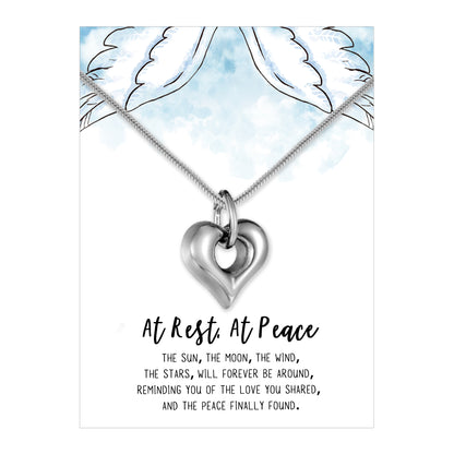 At Rest, At Peace Open Heart Infinity Memorial Necklace