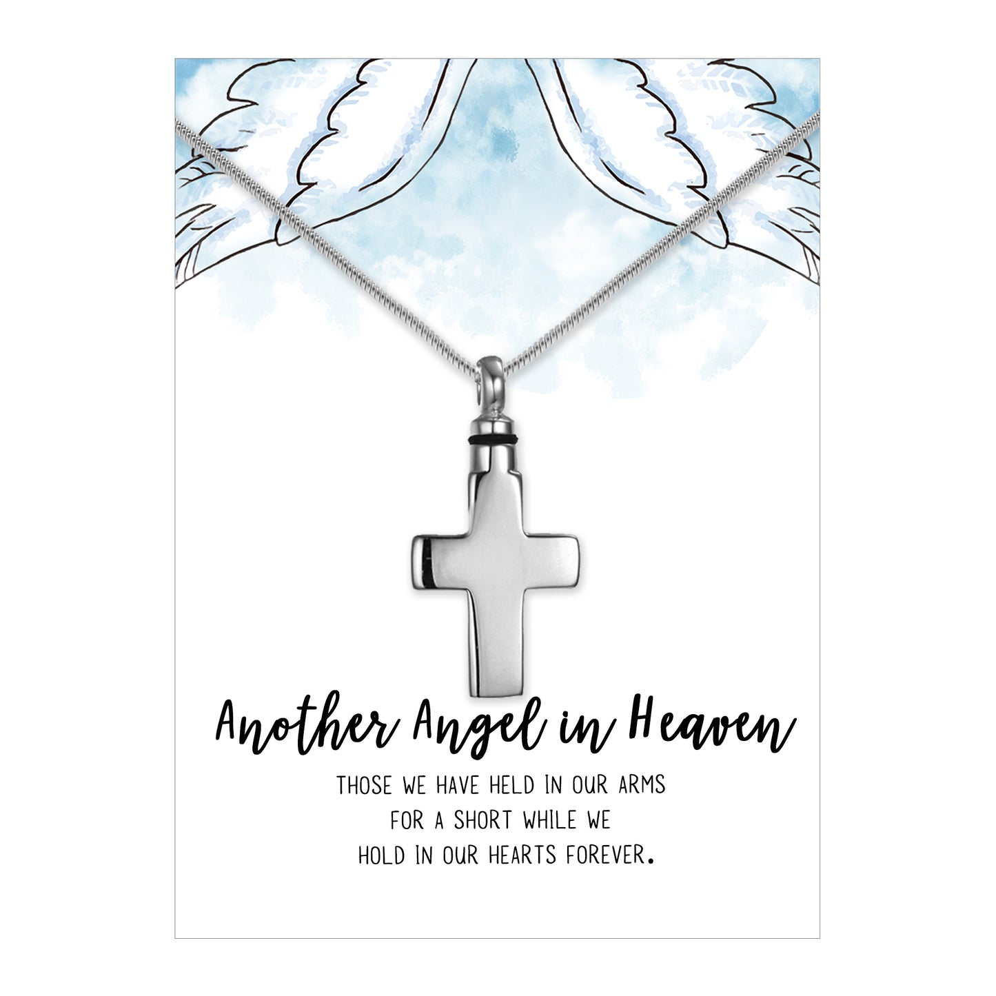 Another Angel in Heaven Cross Memorial Necklace