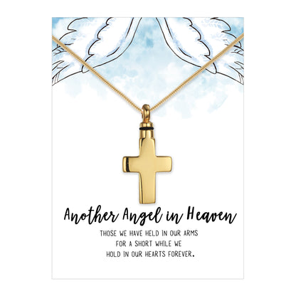 Another Angel in Heaven Cross Memorial Necklace