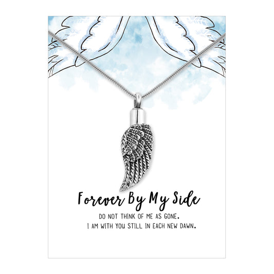 Forever By My Side Angel Wing Memorial Necklace