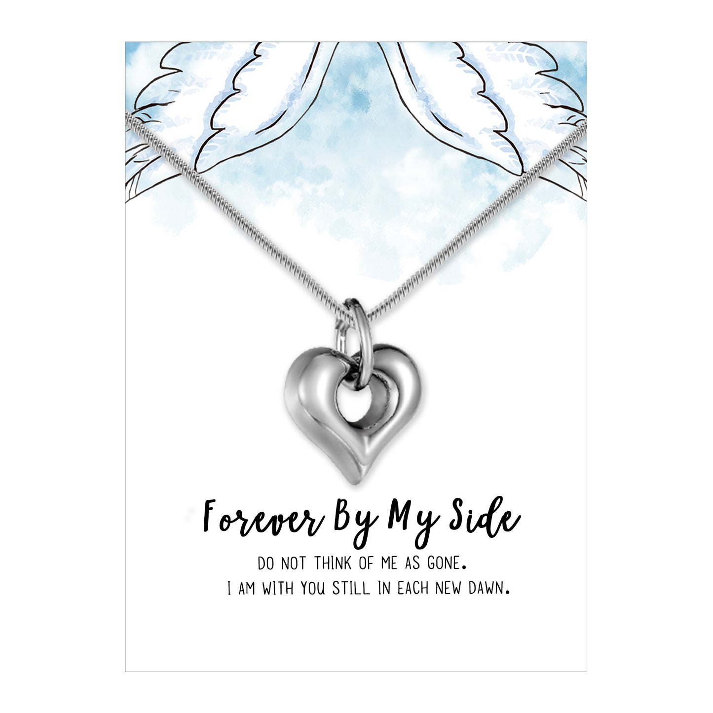 Forever by my Side Open Heart Infinity Memorial Necklace