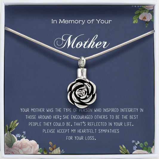 In Loving Memory of Your Mother Memorial Necklace