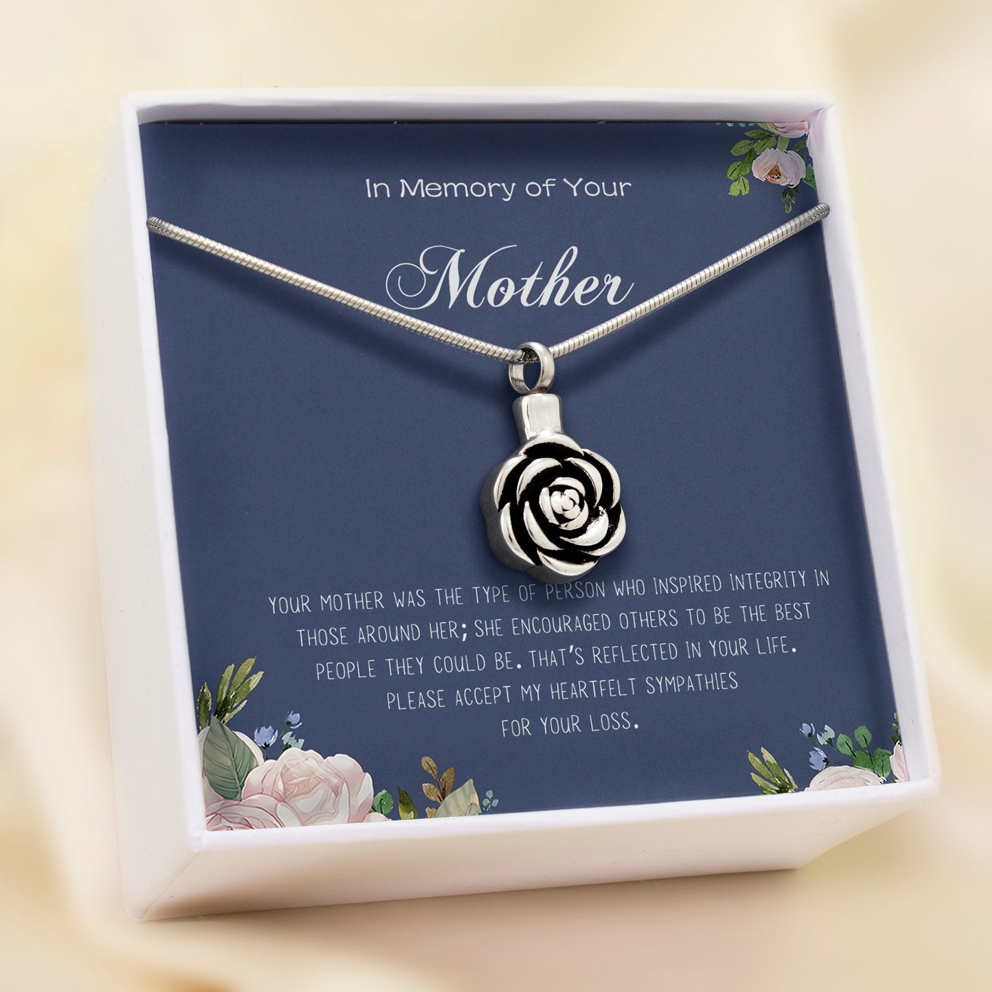 In Loving Memory of Your Mother Memorial Necklace