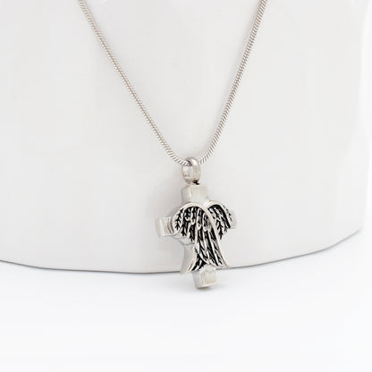 In Loving Memory of Your Mother Angel Cross Memorial Necklace