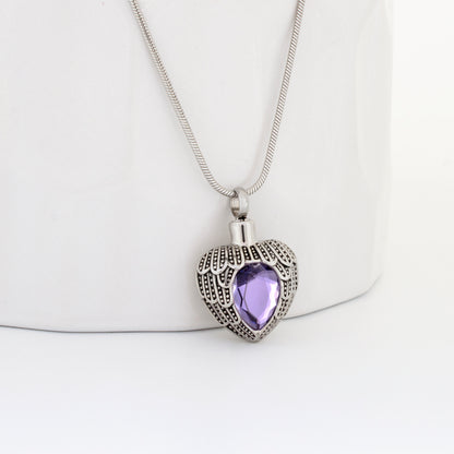 In Loving Memory of Your Mother Birthstone Heart Memorial Necklace