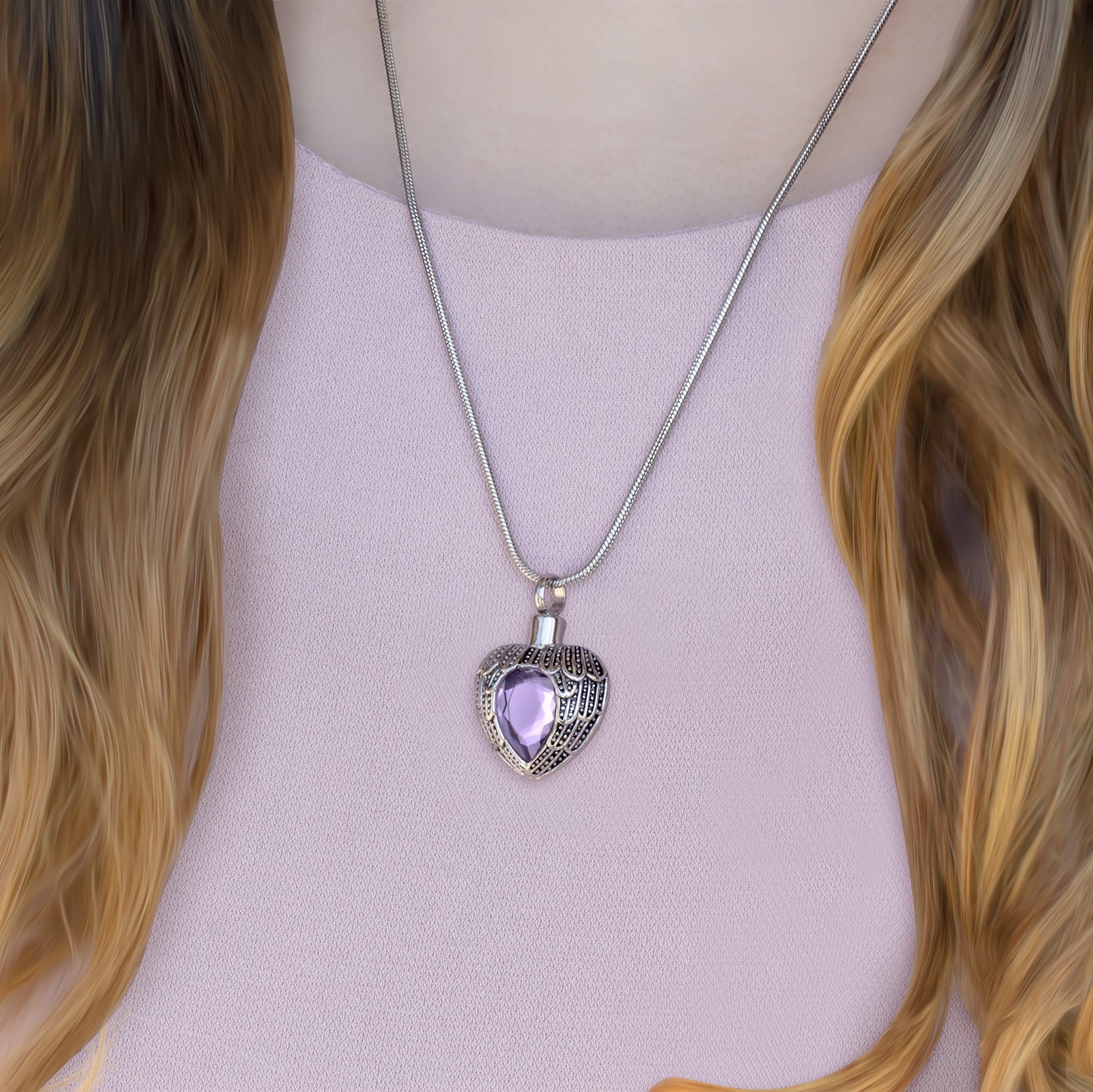 In Loving Memory of Your Mother Birthstone Heart Memorial Necklace