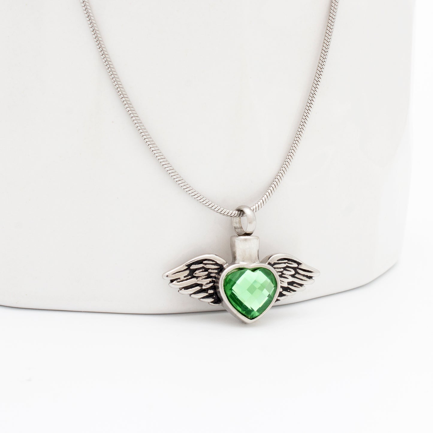 In Loving Memory of Your Mother Crystal Angel Heart Memorial Necklace