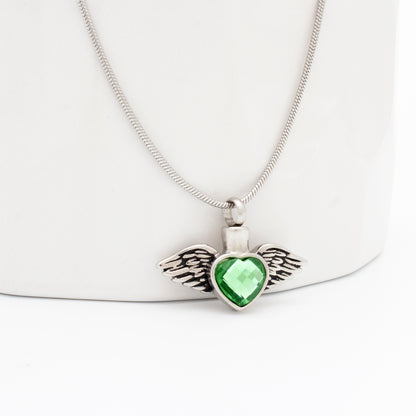 In Loving Memory of Your Mother Crystal Angel Heart Memorial Necklace