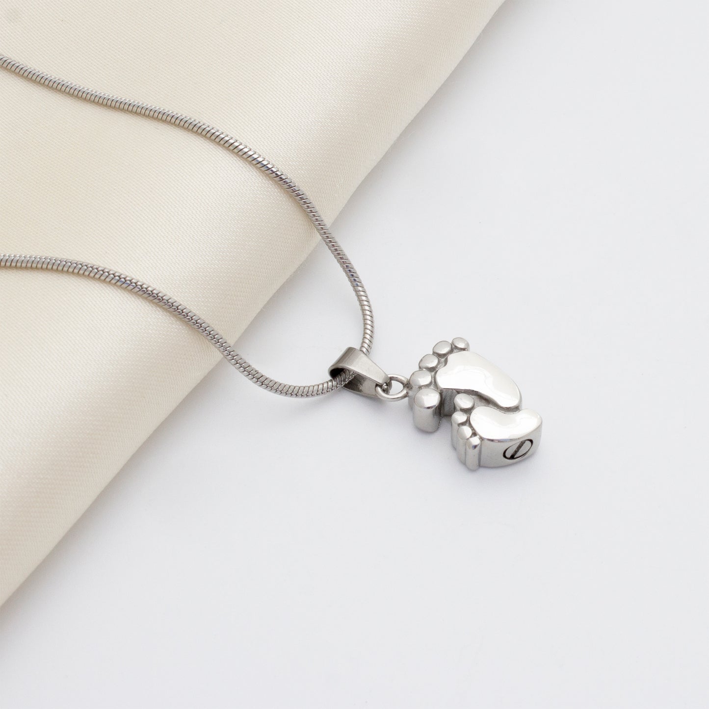 In Loving Memory of Your Baby Footprint Memorial Necklace