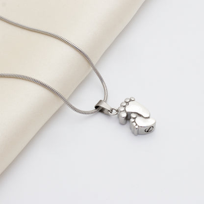 In Loving Memory of Your Baby Footprint Memorial Necklace