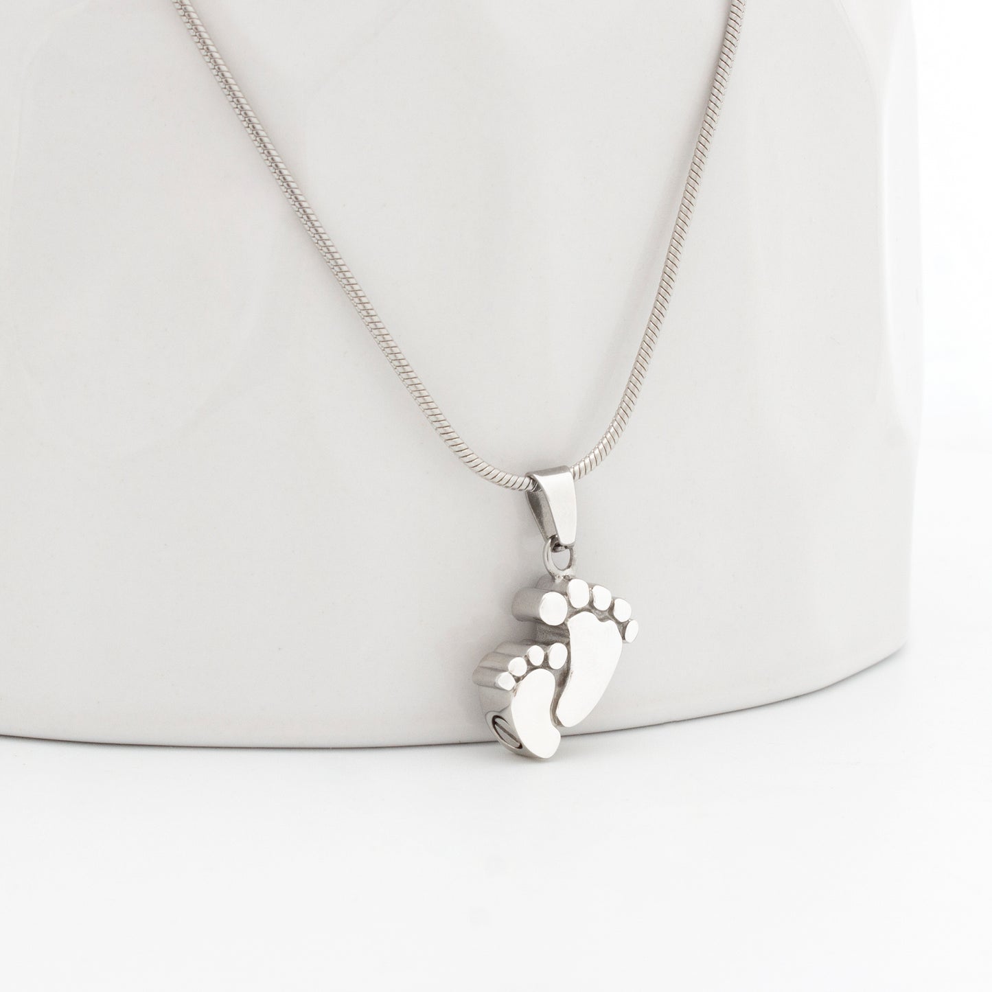 In Loving Memory of Your Baby Footprint Memorial Necklace