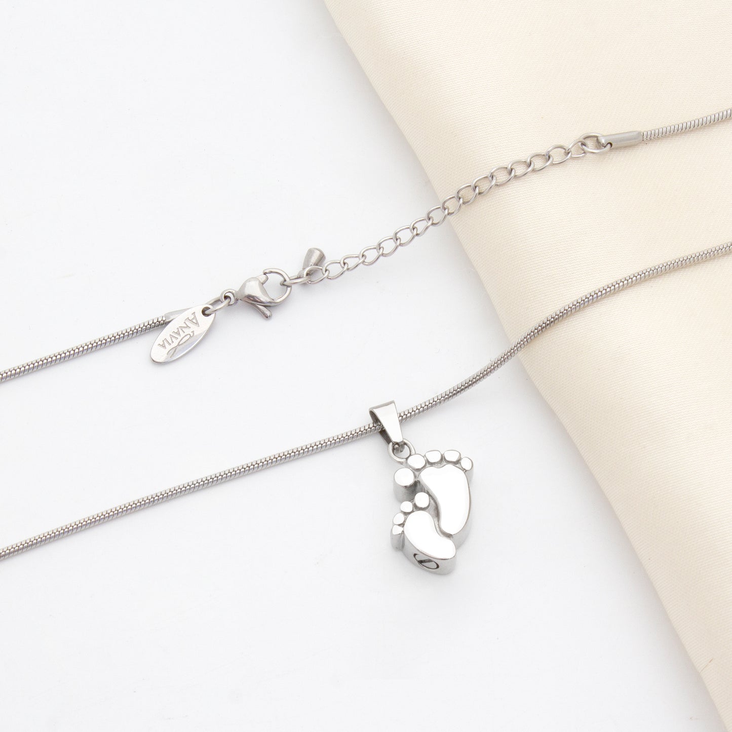 In Loving Memory of Your Baby Footprint Memorial Necklace