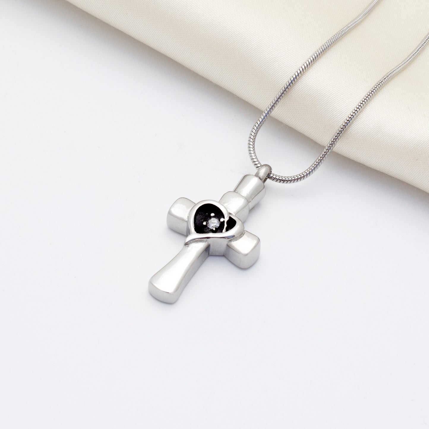 In Loving Memory of Your Child Heart Cross Memorial Necklace