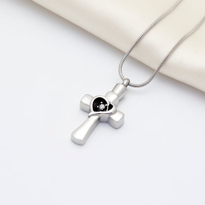 In Loving Memory of Your Child Heart Cross Memorial Necklace