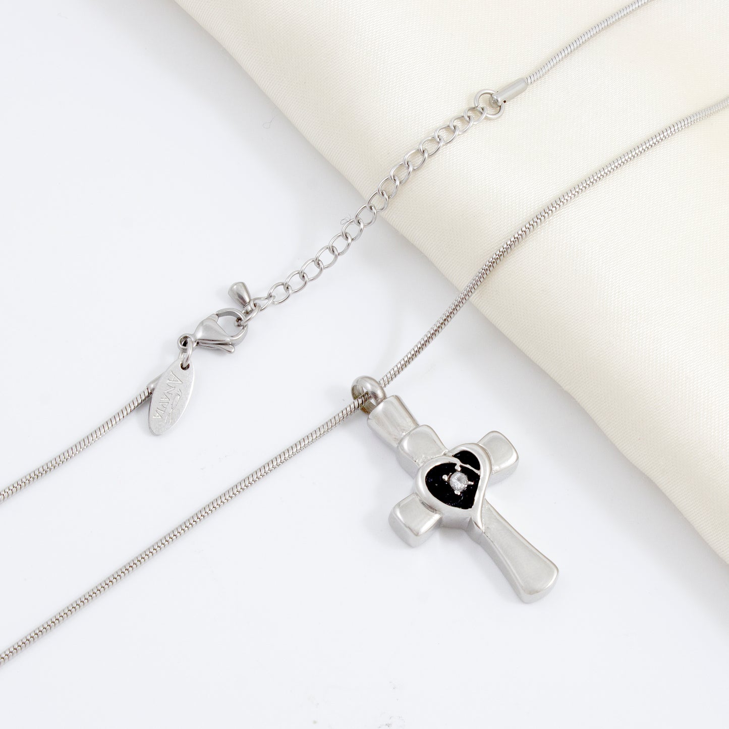 In Loving Memory of Your Child Heart Cross Memorial Necklace