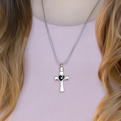 In Loving Memory of Your Child Heart Cross Memorial Necklace