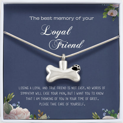 The best memory of your Loyal Friend Dog Bone Memorial Necklace