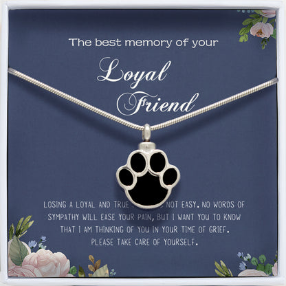 The best memory of your Loyal Dog Paw Heart Memorial Necklace