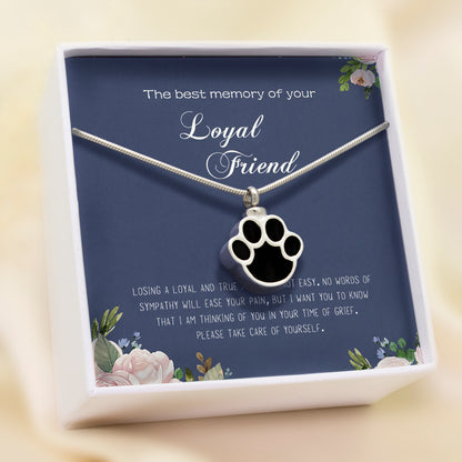 The best memory of your Loyal Dog Paw Heart Memorial Necklace