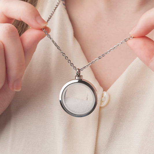 Round See Through Memorial Necklace