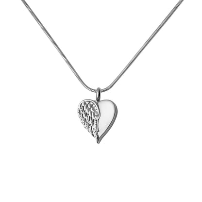 Angel Wing Heart Memorial Necklace